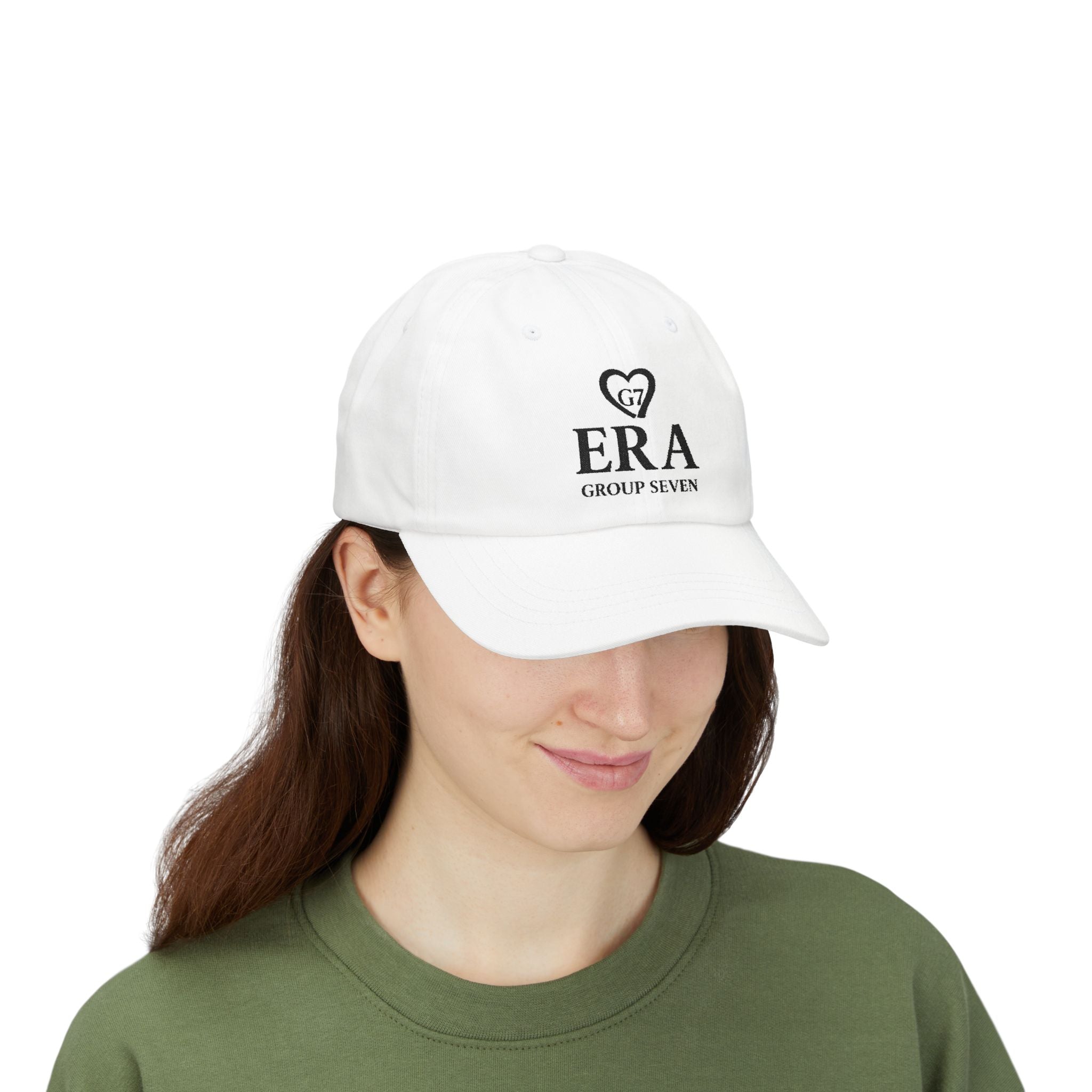 Embroidered Unisex White Cap with G7 ERA Design